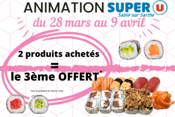 Animation dans votre Super U Sablé sur Sarthe du 28 mars au 9 avril